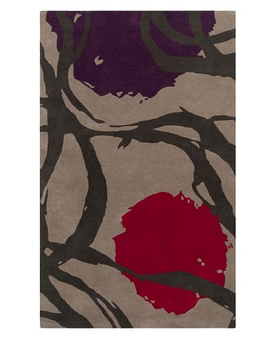 Harlequin New Zealand Wool Rug [Plum/Red/Black Olive/Taupe]