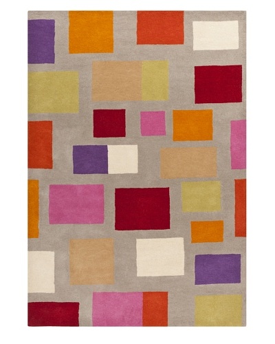 Harlequin New Zealand Wool Rug, Peridot/Blackberry/Deep Rose [Peridot, Blackberry, Deep Rose, Venetian Red, Paprika, Mossy Stone, Feather Gray, Papyrus]