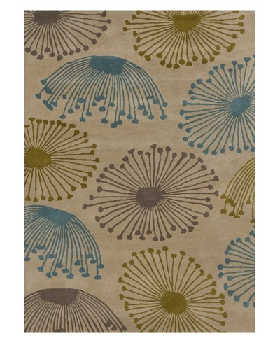 Harlequin New Zealand Wool Rug [Blue/Grey/Yellow]