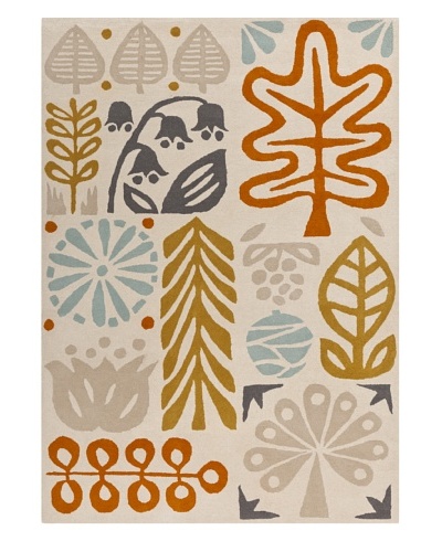 Harlequin New Zealand Wool Rug [Blue/Gold/Tan/Gray]