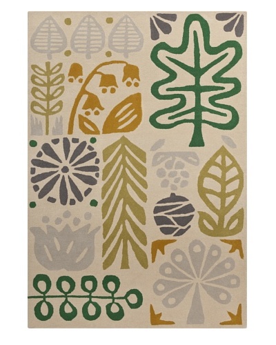 Harlequin New Zealand Wool Rug [Green/Brown/Gray/Tan]