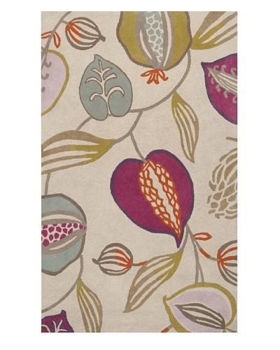 Harlequin New Zealand Wool Rug [Blue/Berry/Green/Orange/Gray]