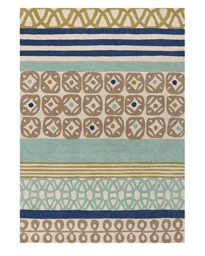 Harlequin New Zealand Wool Rug, Foggy Blue/Mediterranean Blue [Foggy Blue, Mediterranean Blue, Kelp Brown, Mossy Stone, Putty]