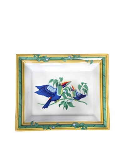 Hermès Toucan Ashtray, White/Green/Yellow/Blue