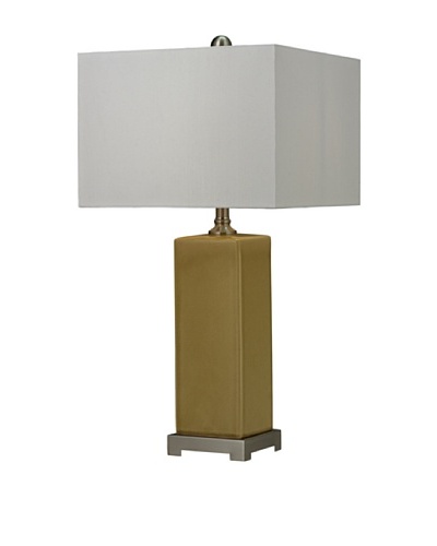 HGTV Home Yellow Glaze Ceramic Table Lamp