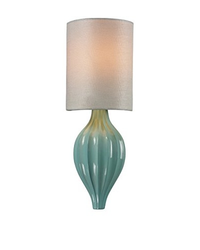 HGTV Home Lilliana 1-Light Sconce, Seafoam/Aged Silver