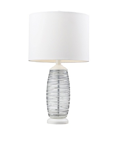 HGTV Home Clear and White Blown Glass Table Lamp