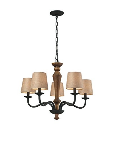 HGTV Home Early American 5-Light Chandelier, Vintage Rust