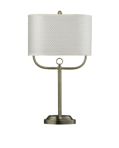 HGTV Home Double Armed Table Lamp in Antique Brass Finish