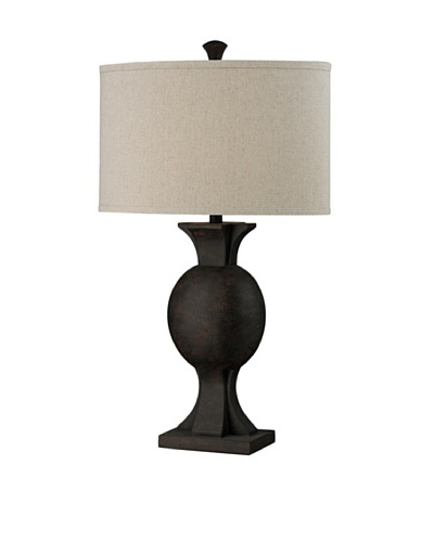 HGTV Home Abstract Artifact Table Lamp in Iron Textured Bronze Finish