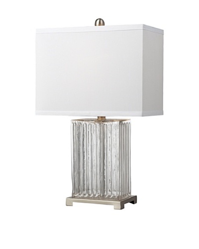 HGTV Home Ribbed Clear Glass Table Lamp