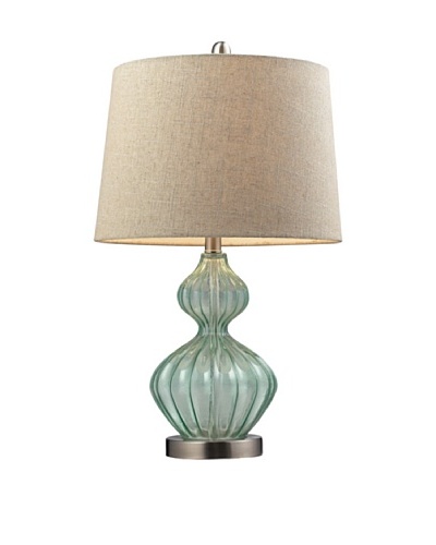 HGTV Home Pale Green Smoked Glass Table Lamp