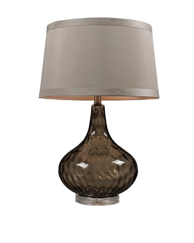 HGTV Home Coffee Smoked Colored Water Glass Table Lamp