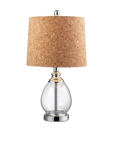 HGTV Home Clear Glass Table Lamp with Cork Shade