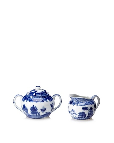 Blue Willow Sugar & Creamer Set