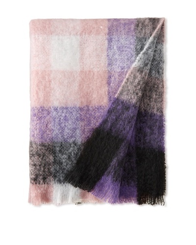 Hinterveld Holiday At Home Purple Blocky Check Throw, Purple Check