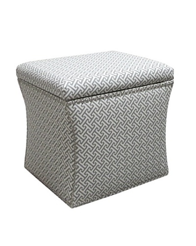 Skyline Pewter Nail Button Storage Ottoman, Charcoal