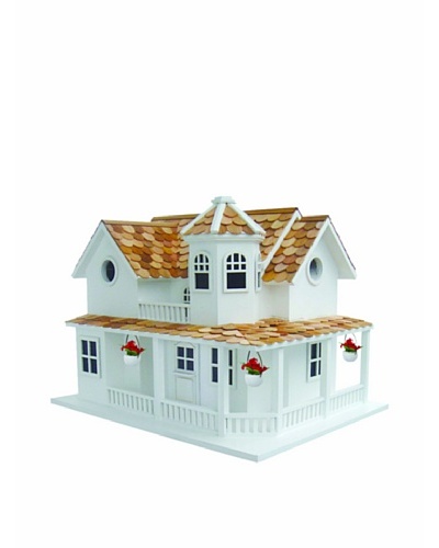 Home Bazaar Post Lane Cottage Birdhouse, White