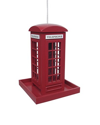 Home Bazaar British Telephone Birdhouse, Red