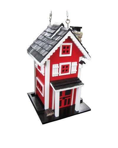 Home Bazaar Glen Ridge Bird Feeder, Red/White/Black