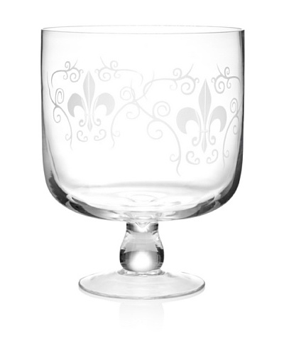 Home Essentials Etched Fleur-de-Lis Trifle Bowl