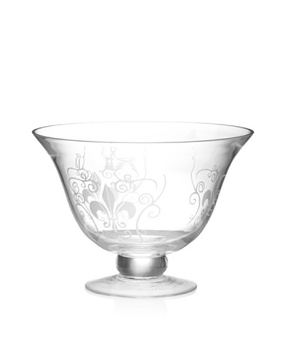 Home Essentials Etched Fleur-de-Lis Centerpiece Bowl