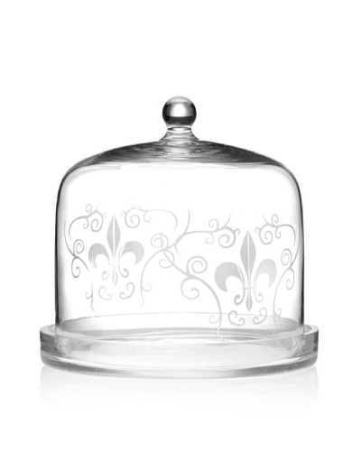 Home Essentials Etched Fleur-de-Lis Cheese Dome