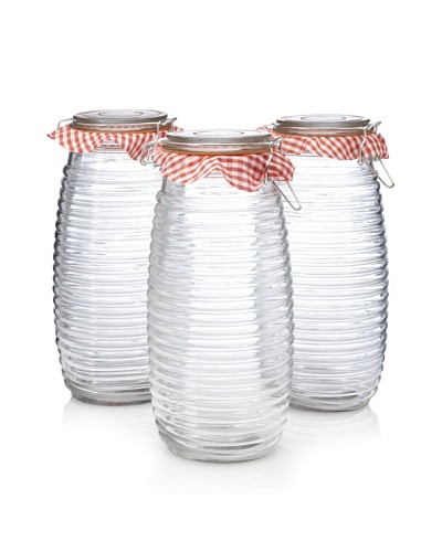 Home Essentials Set of 3 Klein’s Bail Ribbed Storage Jars