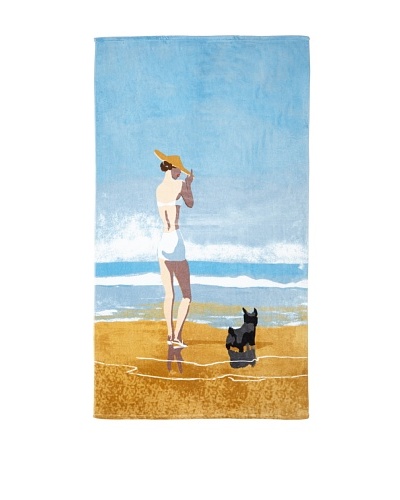 Girl with Dog Beach Towel