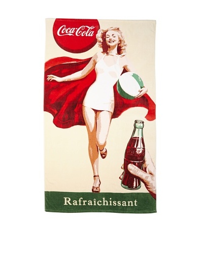 Coke Retro Girl Beach Towel