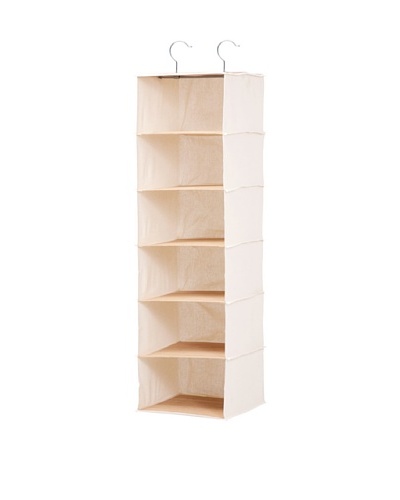 Honey-Can-Do 6-Shelf Hanging Closet Organizer, Bamboo/Canvas