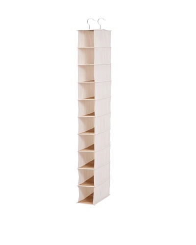 Honey-Can-Do 10-Shelf Hanging Shoe Organizer, Bamboo/Canvas