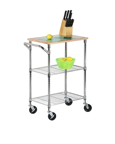 Honey-Can-Do Kitchen Cart with Wheels and Cutting Board