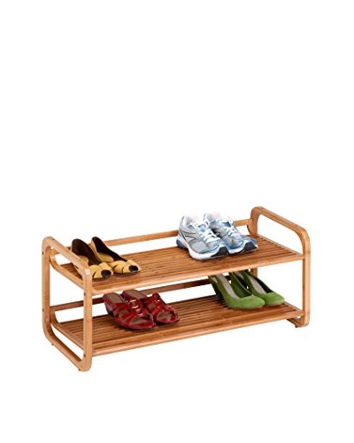 Honey-Can-Do 2-Tier Stackable Bamboo Shoe Shelf