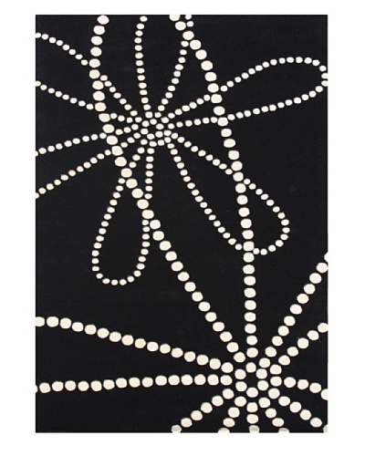 Horizon Floral Dot Rug [Ivory/Black]