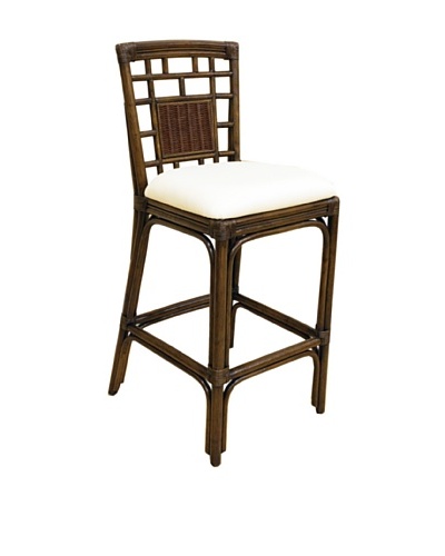 Hospitality Rattan Padre Island Rattan & Wicker Barstool With Cushion