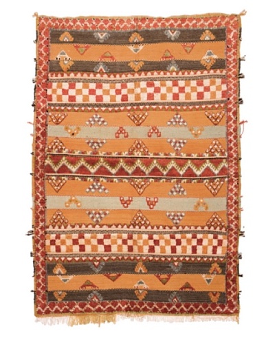 Hotel Marrakeche One of a Kind Hand Knotted Moroccan Rug, Red/Orange/Grey, 5′ x 6′ 10″