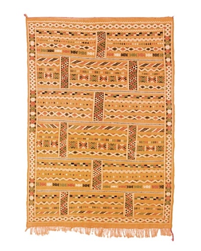 Hotel Marrakeche One of a Kind Hand Knotted Moroccan Rug, Tan/Crème/Brown, 4′ 1″ x 6′ 1″