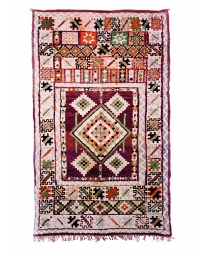 Hotel Marrakeche One of a Kind Hand Knotted Moroccan Rug, Crème/Red/Green, 5′ 11″ x 10′ 2″