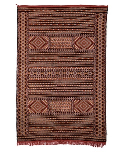 Hotel Marrakeche One of a Kind Hand Knotted Moroccan Rug, Brown/Burgundy/Orange, 5' 7' x 8' 11'