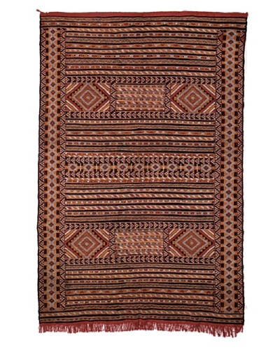 Hotel Marrakeche One of a Kind Hand Knotted Moroccan Rug, Brown/Burgundy/Orange, 5′ 7′ x 8′ 11′