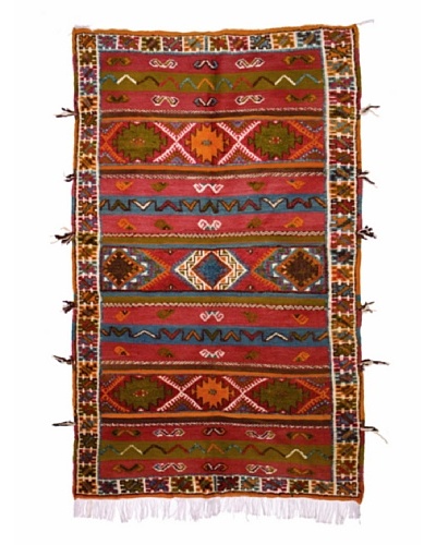 Hotel Marrakeche One of a Kind Hand Knotted Moroccan Rug, Red/Green/Blue, 5′ x 9′