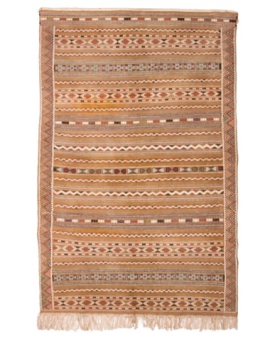 Hotel Marrakeche One of a Kind Hand Knotted Moroccan Rug, Crème/Brown, 4′ 1″ x 7′ 10″