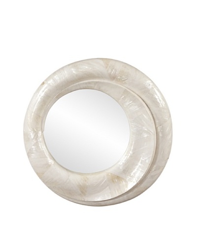 Howard Elliott Collection Largo Round Mirror, Mother of Pearl