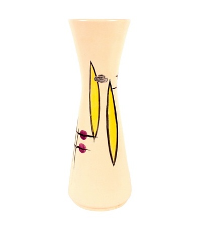 Bay Keramik West German Vase, Cream/Purple/Yellow/Black