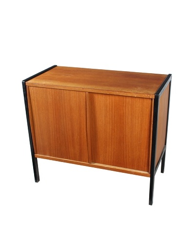 Biedermeier Style Teak Cabinet, Brown/Black