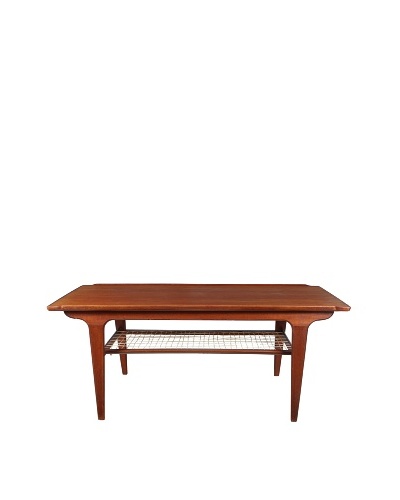 Vintage Danish Teak & Rope Coffee Table, Brown