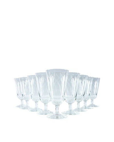 Set of 9 French Water Goblets, Clear