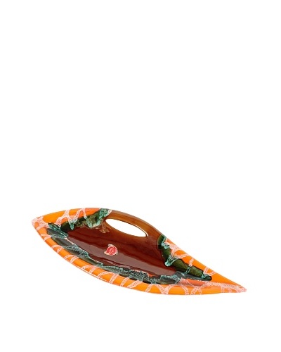 Vintage Vallauris Leaf Pottery, Brown/Orange/Cream/Green