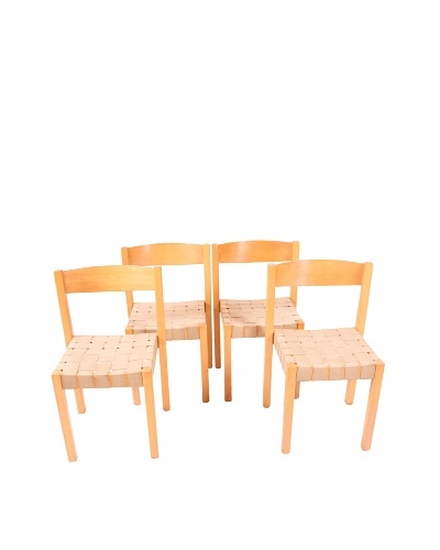 Vintage Set of 4 S-312 Series Balzar Beskow Chairs, Brown
